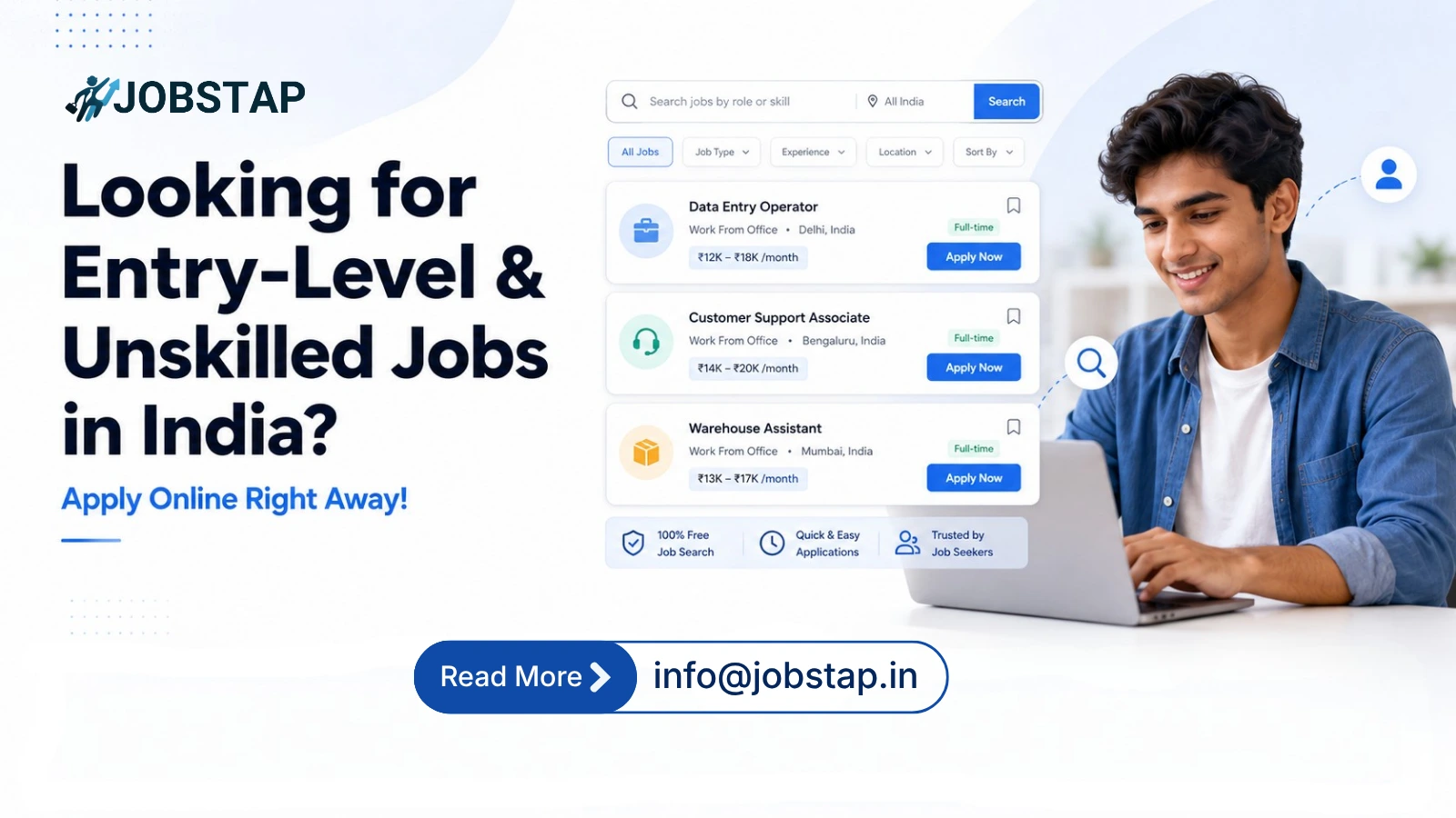 Looking for Entry-Level & Unskilled Jobs in India? Apply Online Right Away!